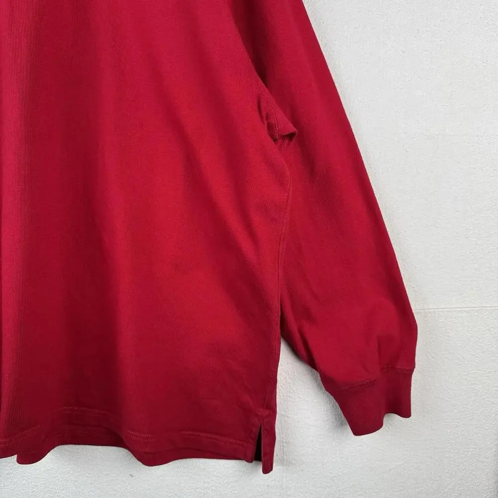 Polo Ralph Lauren Rugby Shirt Red Quilted Shoulders Elbow‎ Patches 3XB *Read